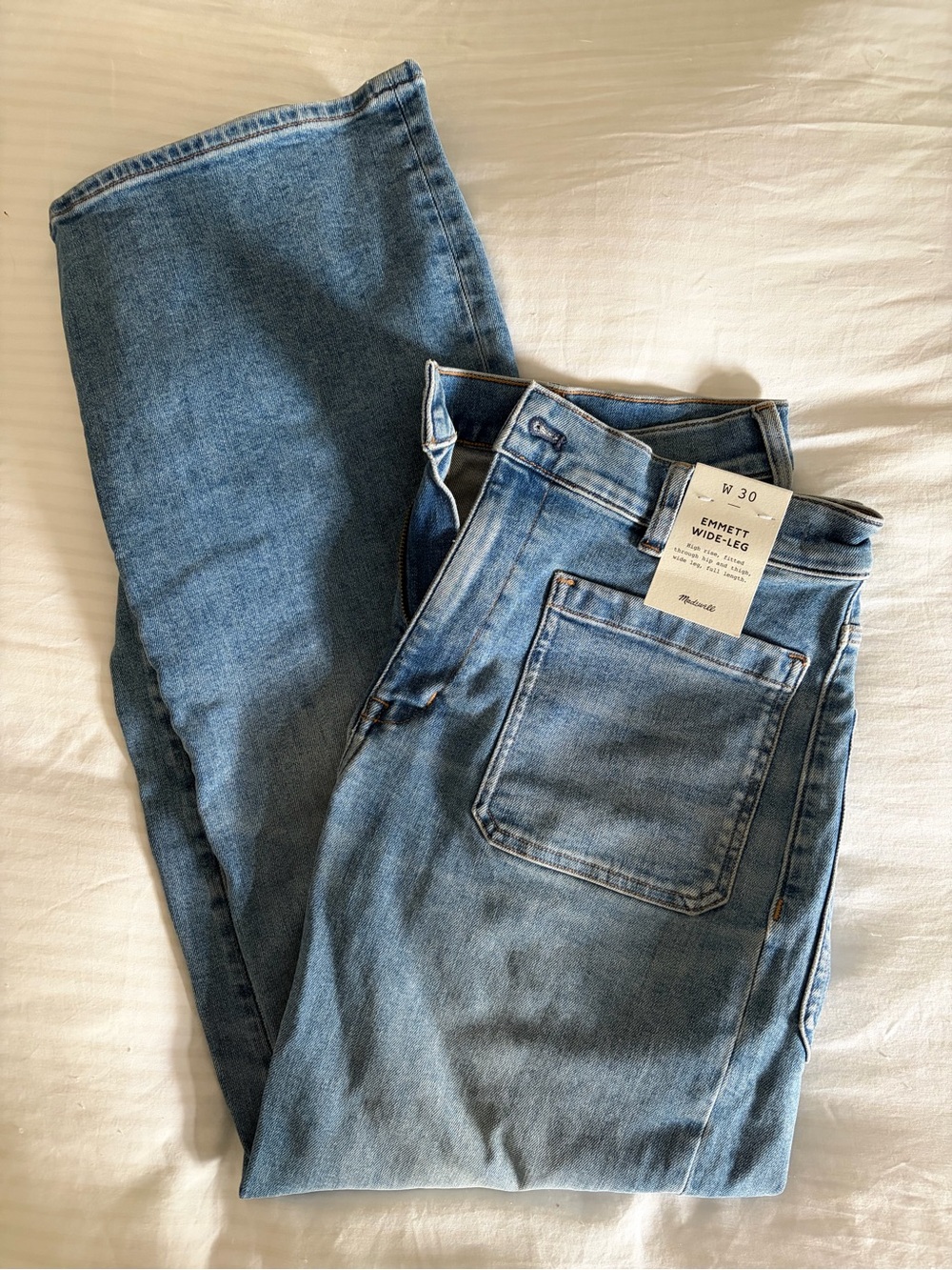 Madewell Emmett Wide Leg Jeans size 30 NWT